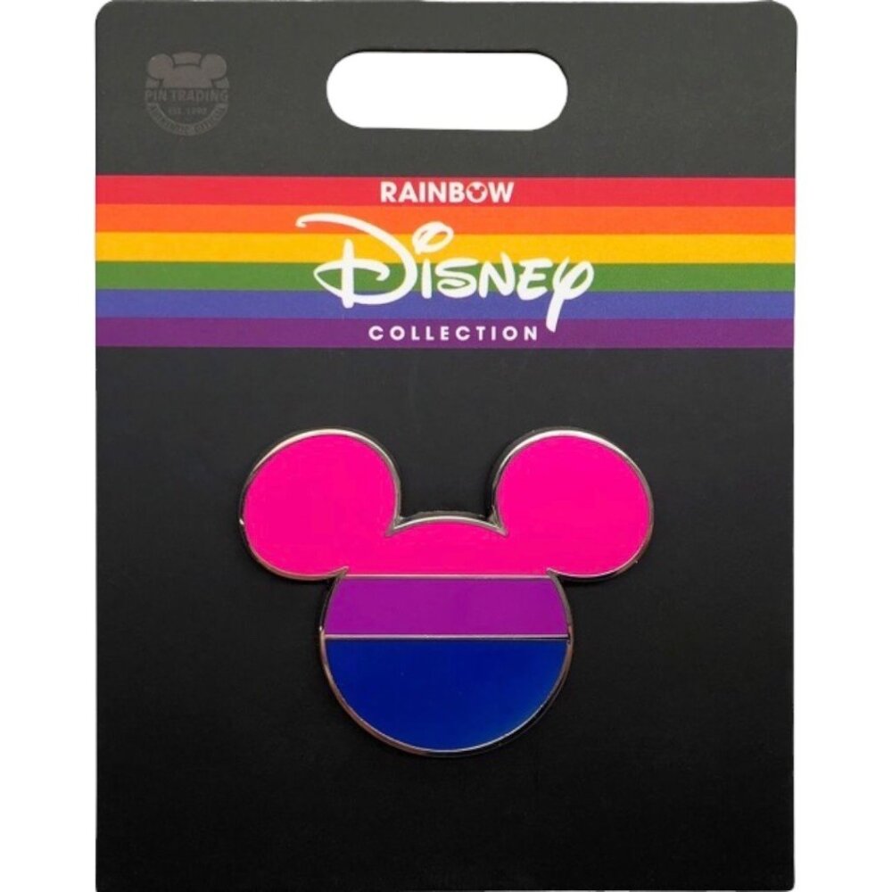 Disney Parks Mickey Mouse Icon Rainbow Collection Bisexual Flag Pin
